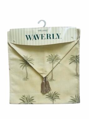 Waverly Palm Tree Tahiti 13”X72” Cotton Rectangular Table Runner